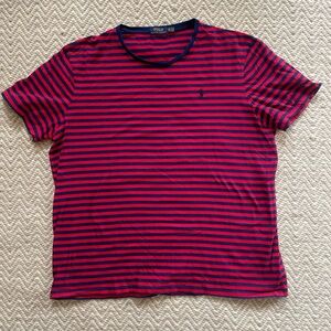 Polo Ralph Lauren Men's Red/Royal Blue Stripe Crew-Neck Classic Fit T-Shirt XXL